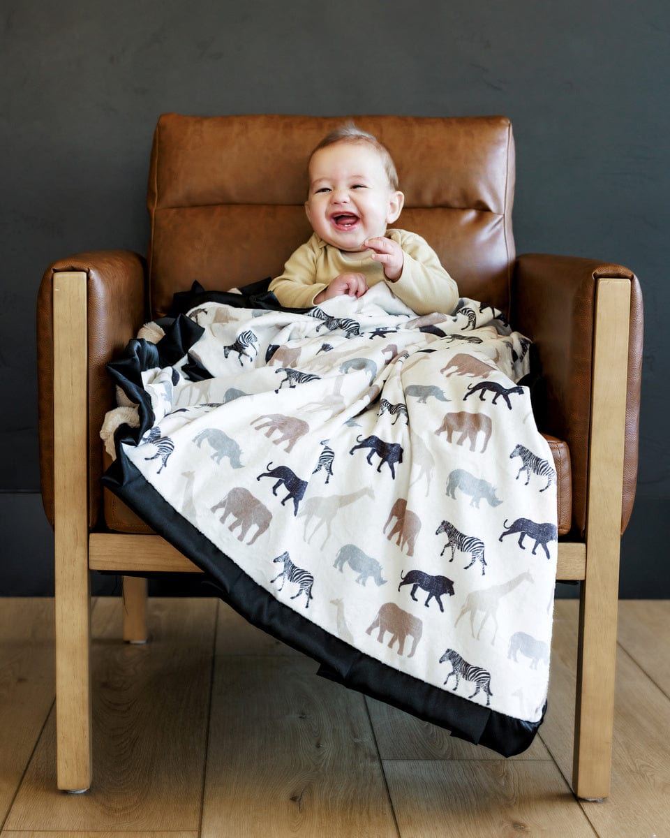 Safari Design Minky Baby Blanket JulesRoche Plush Animal Print