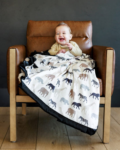 Safari Design Minky Baby Blanket JulesRoche Plush Animal Print