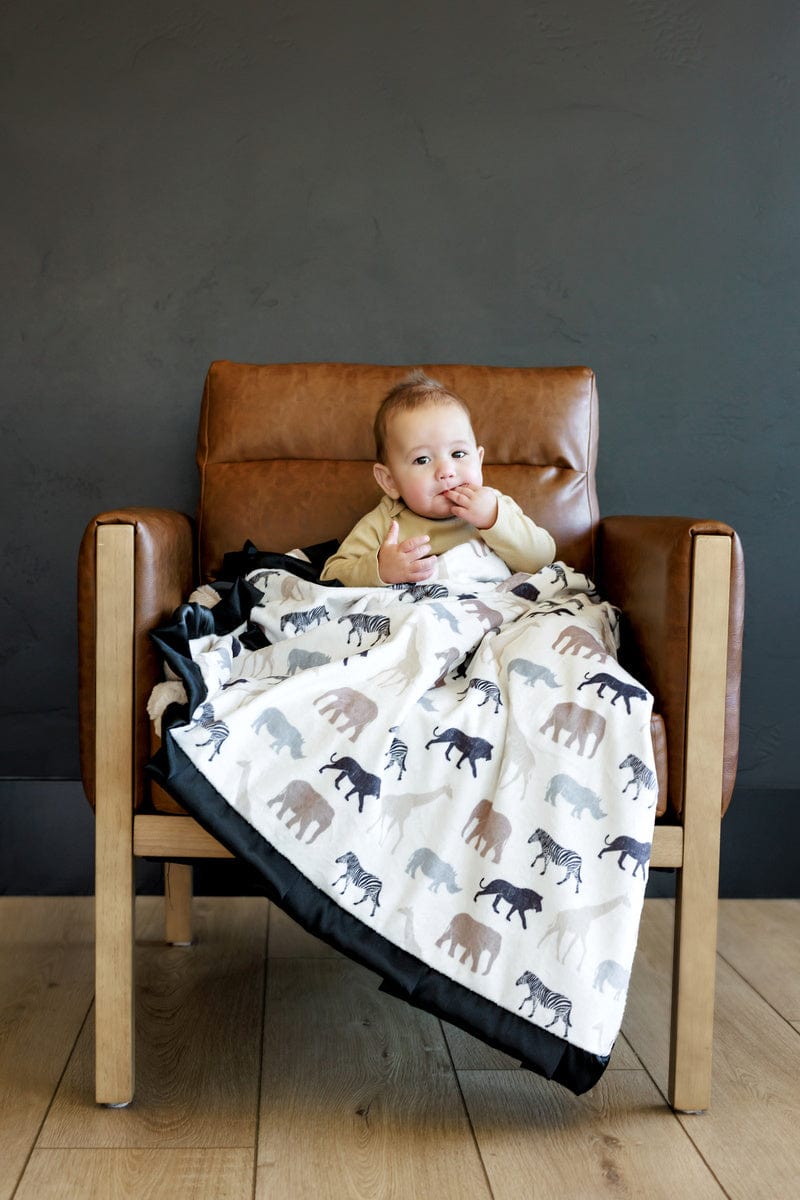 Safari Design Minky Baby Blanket JulesRoche Plush Animal Print