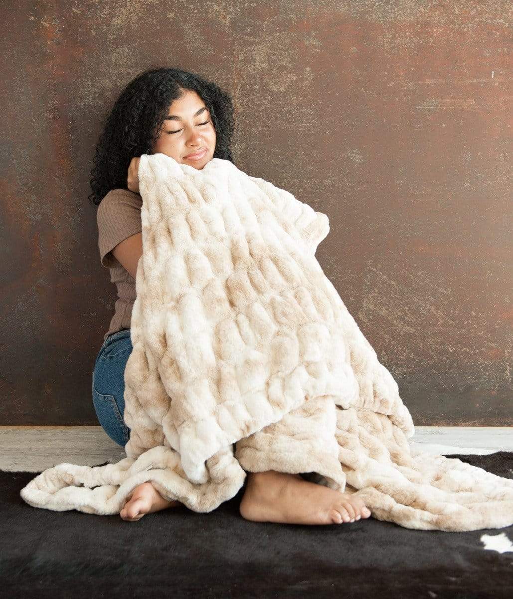 Warm Blanket JulesRoche Minky Luxury Hugs Cotton Candy Caramel