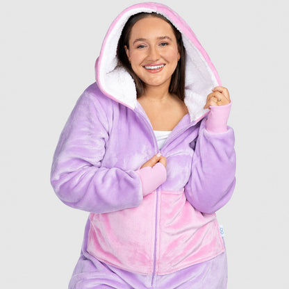 Fleece Onesie JulesRoche Zip Front Sherpa Lined Hood