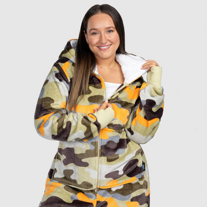 Fleece Onesie JulesRoche Zip Front Sherpa Lined Hood