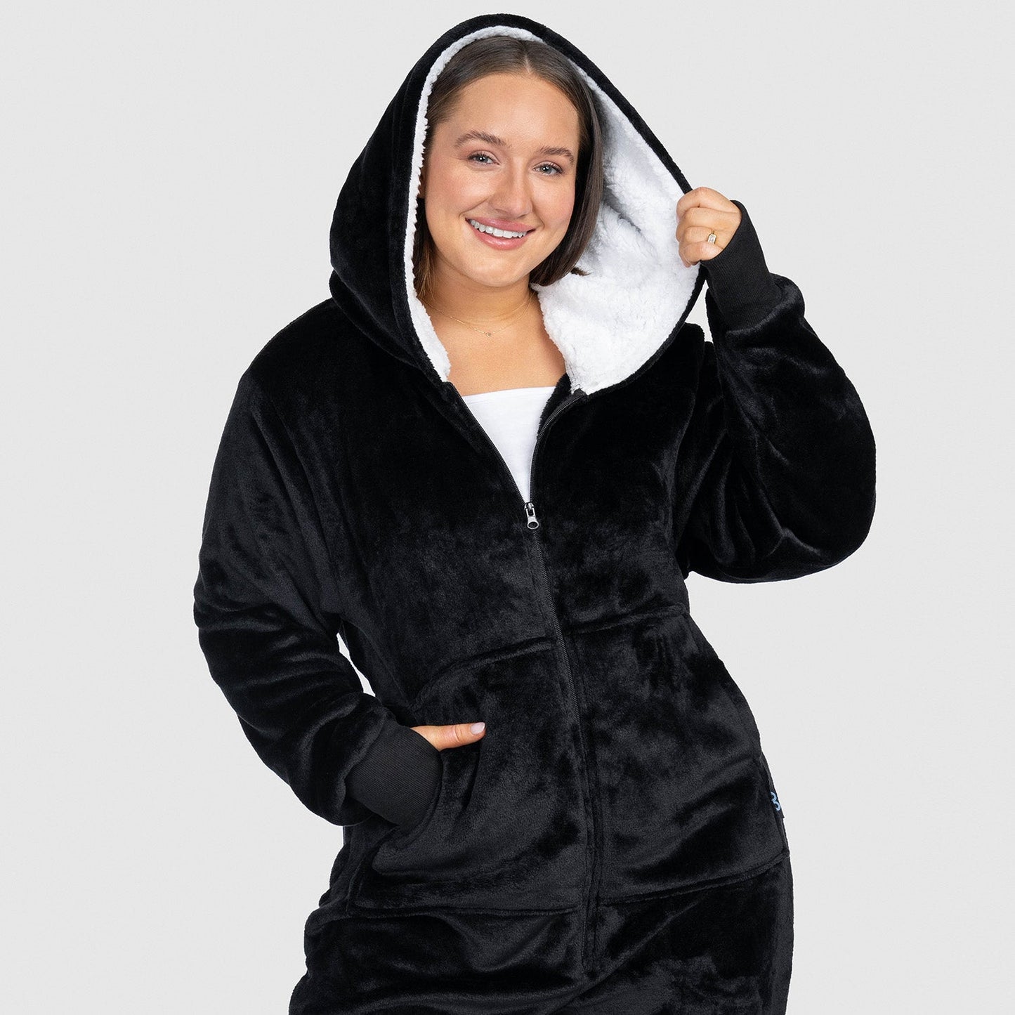 Adult Fleece Onesie JulesRoche | Zip Front, Sherpa Hood