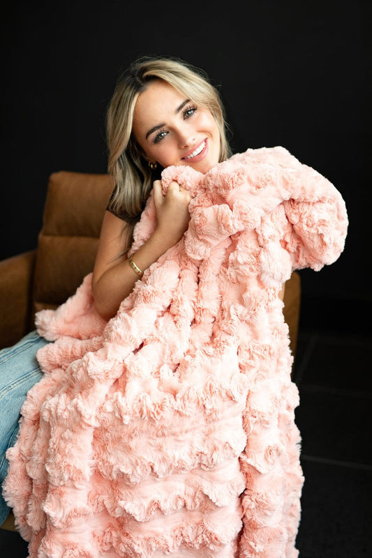 Cozy Blanket JulesRoche Luxuriously Soft Pink Blanket Ultra Sorbet