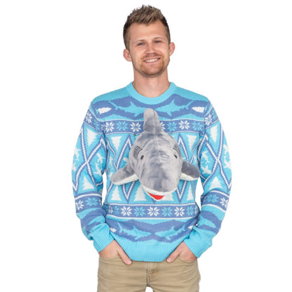 3D Shark Plushie JulesRoche Ugly Christmas Sweater - Adult Fit Julesroches