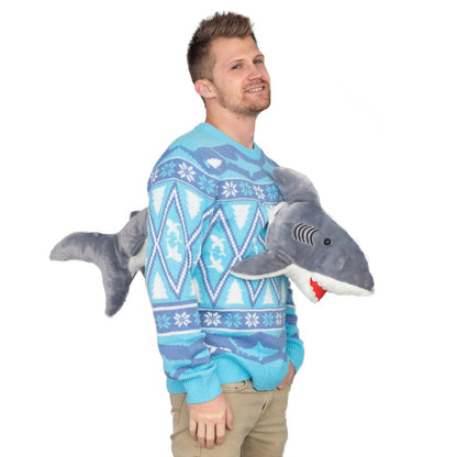 3D Shark Plushie JulesRoche Ugly Christmas Sweater - Adult Fit Julesroches