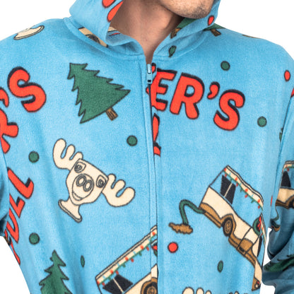 Adult Unisex Funny Christmas Pajamas Blue Union Suit with Hood - JulesRoche Julesroches