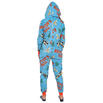 Adult Unisex Funny Christmas Pajamas Blue Union Suit with Hood - JulesRoche Julesroches