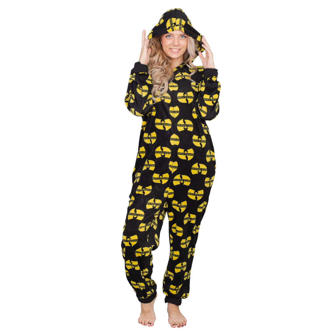 Adult Unisex Hooded Licensed Pajama - Wu Tang Clan Union Jumpsuit Julesroches