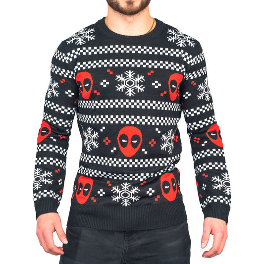 Adult Unisex Ugly Christmas Pullover JulesRoche Deadpool Design Julesroches