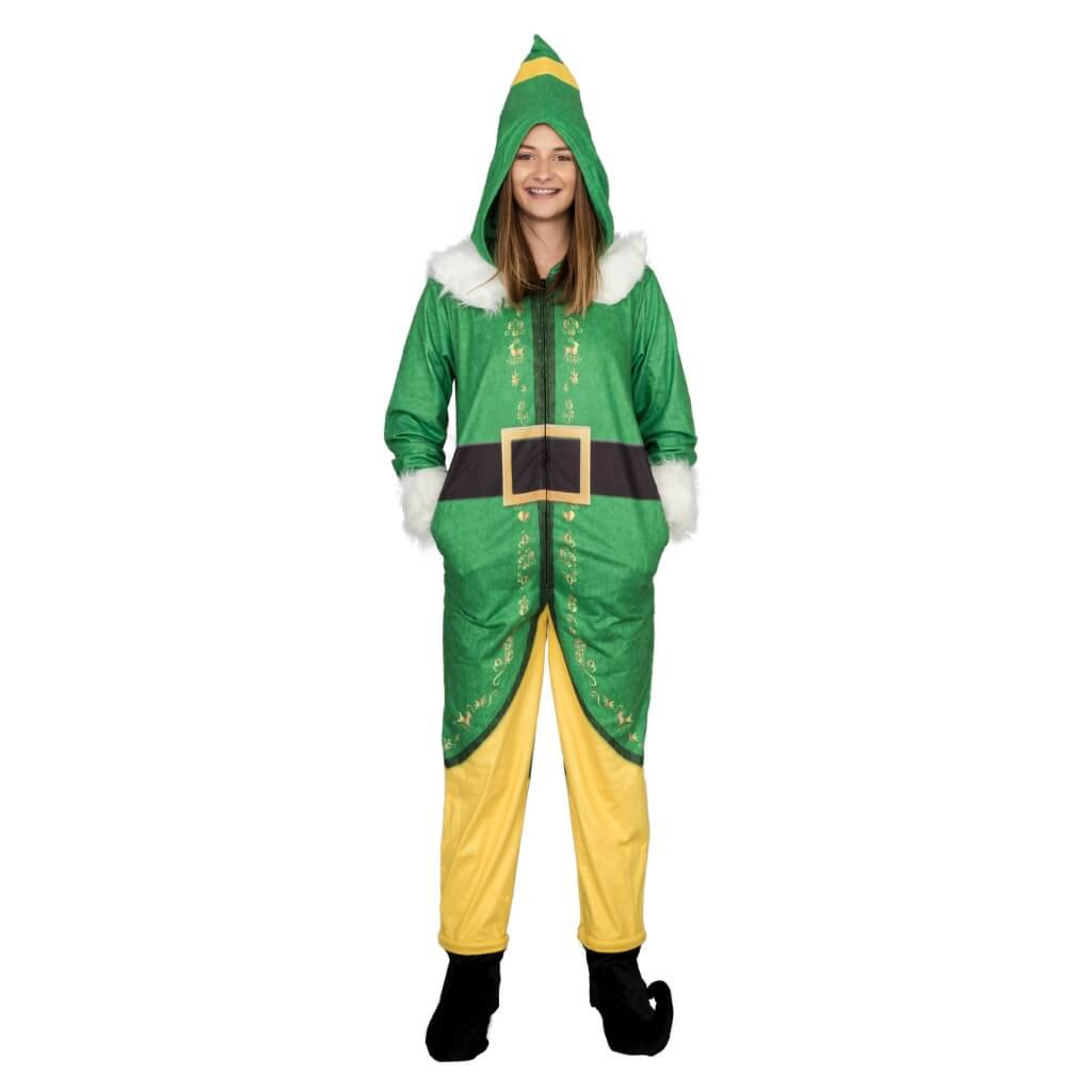 Buddy Elf Costume JulesRoche Adult Unisex Standard Fit Hooded Suit Julesroches