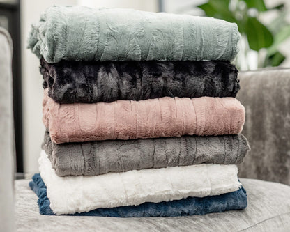 Minky Blanket JulesRoche Silky Smooth Sorbet Charcoal