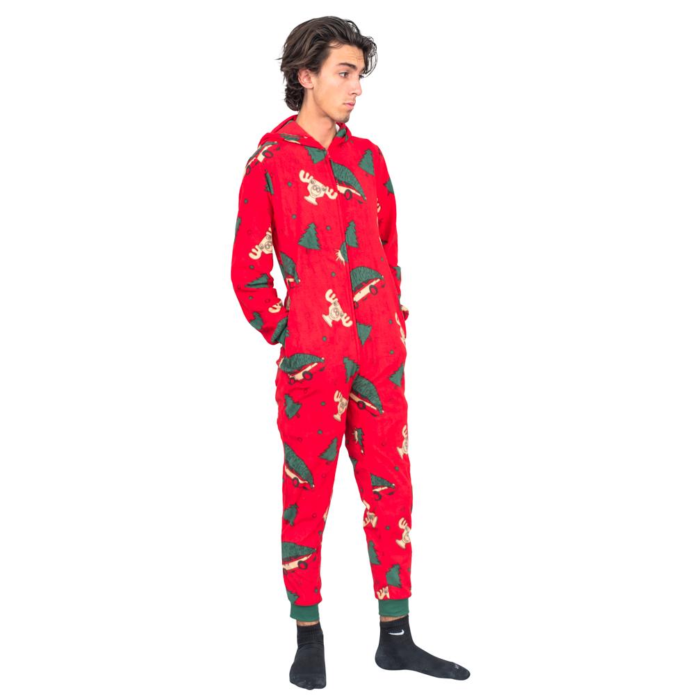 Christmas Onesie JulesRoche Red Hooded Union Suit Adult Unisex Julesroches