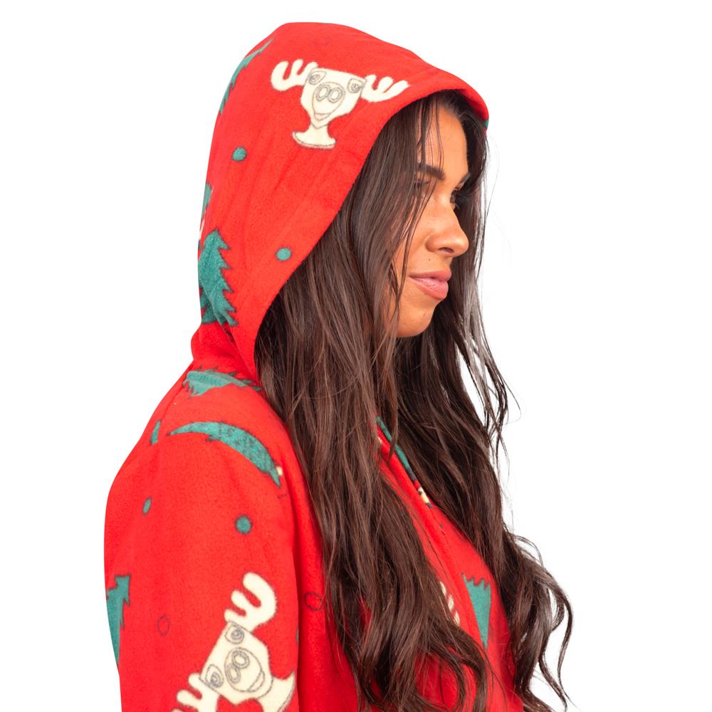 Christmas Onesie JulesRoche Red Hooded Union Suit Adult Unisex Julesroches