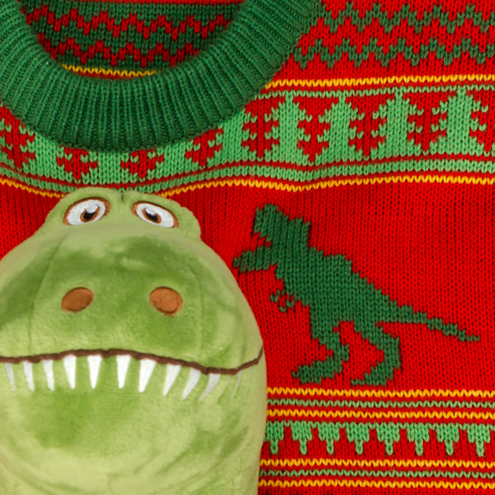 Christmas Sweater JulesRoche 3D T-Rex Dinosaur Design Julesroches