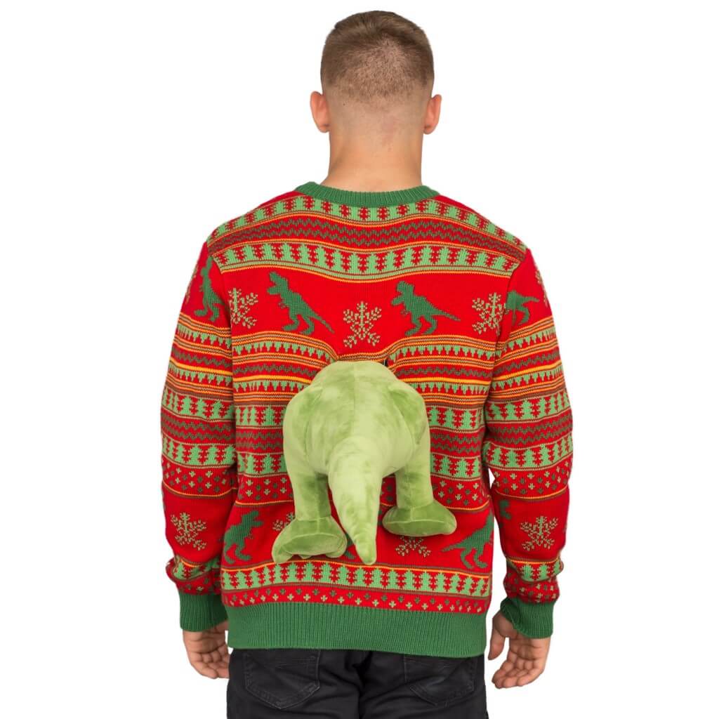 Christmas Sweater JulesRoche 3D T-Rex Dinosaur Design Julesroches