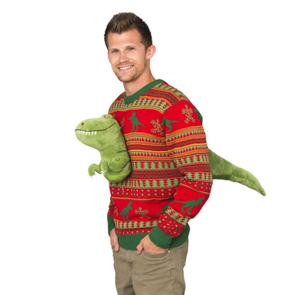 Christmas Sweater JulesRoche 3D T-Rex Dinosaur Design Julesroches