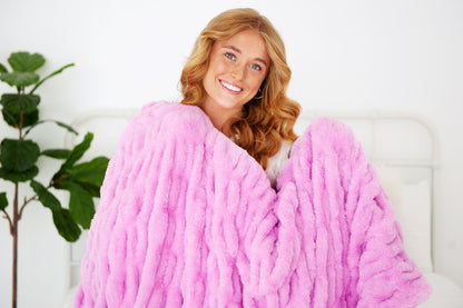 Pink Blanket JulesRoche Fluffy Comfort Minky Couture