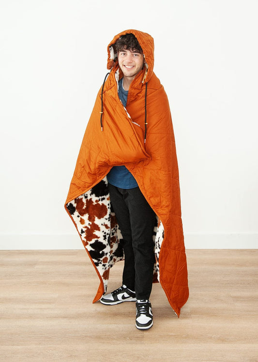 Picnic Blanket JulesRoche Camel Brown Plush Hooded Outdoor Design