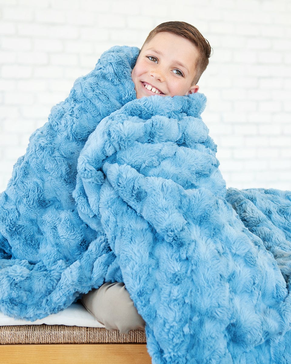 Ultra Sorbet Faded Denim Soft Blanket JulesRoche Plush Comfort