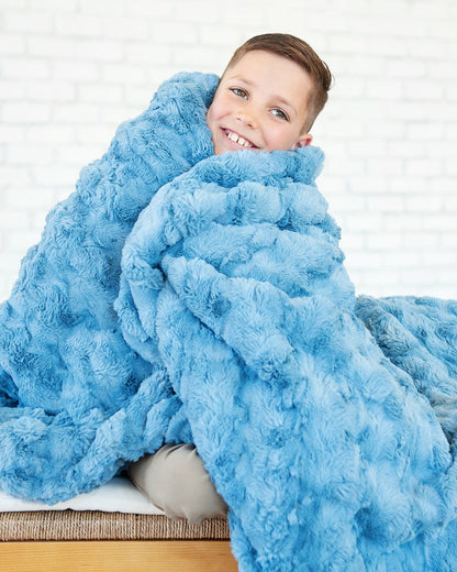 Ultra Sorbet Faded Denim Soft Blanket JulesRoche Plush Comfort