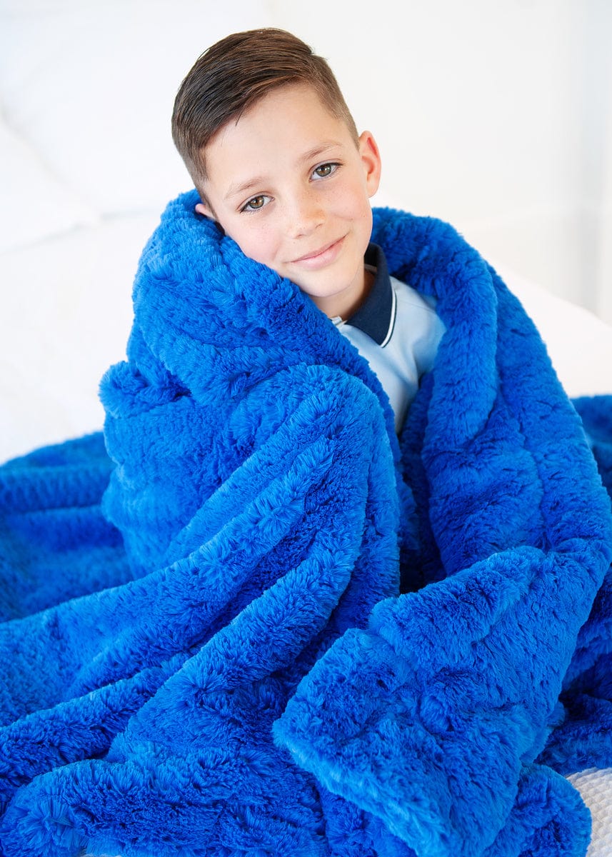 Feathers Dazzline Blue Throw Blanket JulesRoche Vibrant Comfort