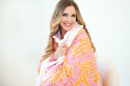 Minky Blanket JulesRoche Hot Pink Gogo Plush Ruffle