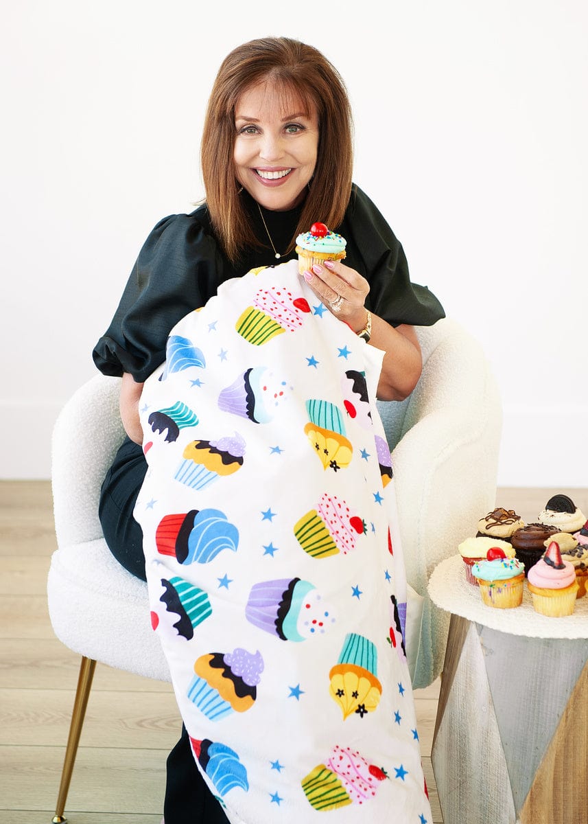 Minky Blanket JulesRoche Vibrant Cupcake Design Hey Cupcake Model