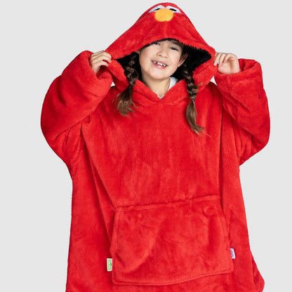 Elmo Fluffy Kids Oodie JulesRoche Oversized Fleece Hoodie