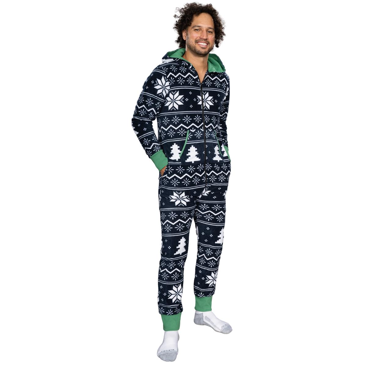 Fair Isle Christmas Jumpsuit JulesRoche Unisex Lounge Zip Up Julesroches