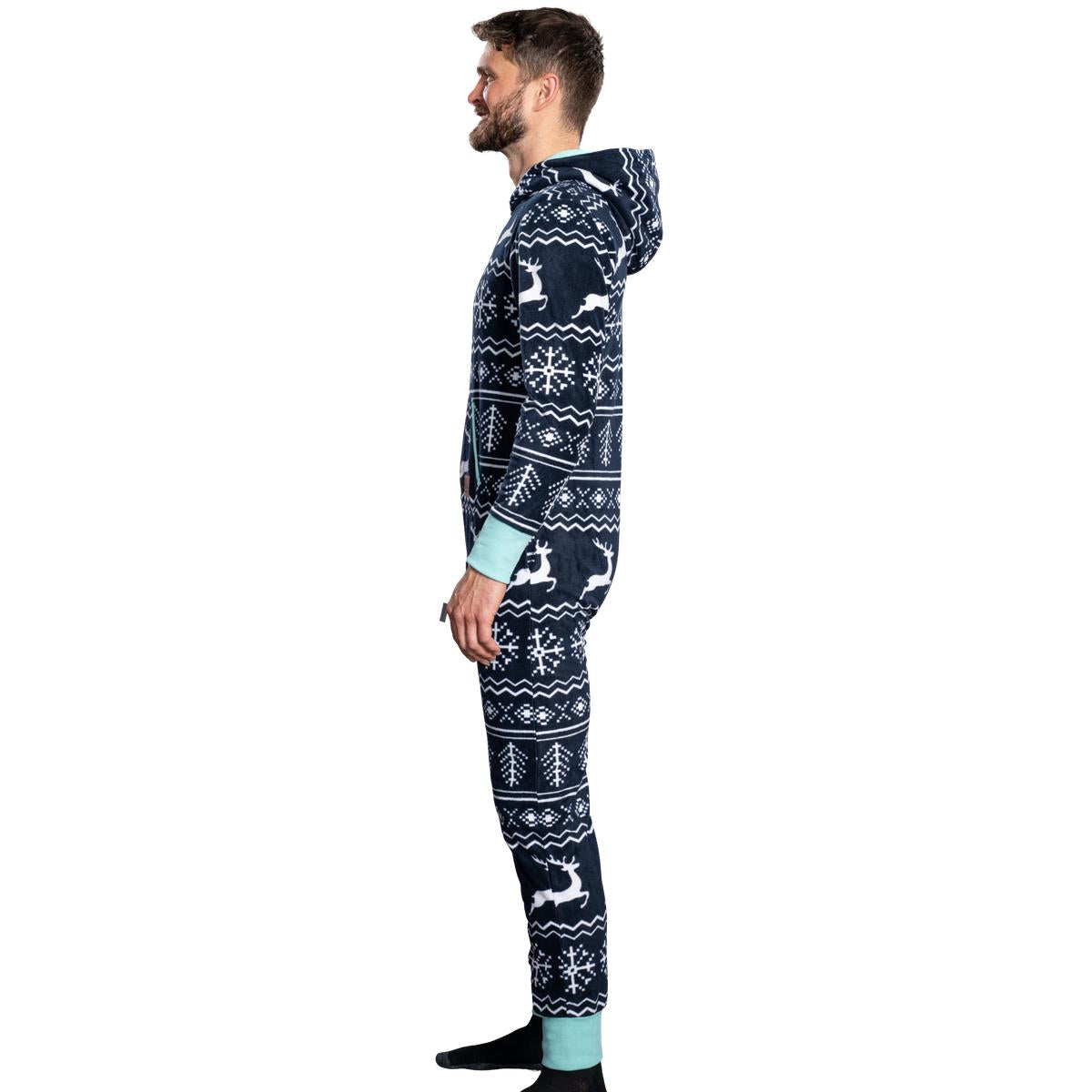 Fair Isle Christmas Jumpsuit JulesRoche Unisex Lounge Zip Up Julesroches