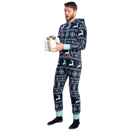 Fair Isle Christmas Jumpsuit JulesRoche Unisex Lounge Zip Up Julesroches