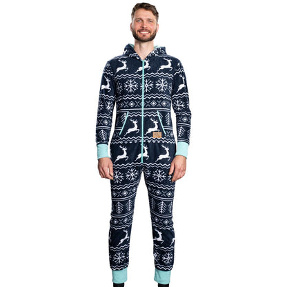 Fair Isle Christmas Jumpsuit JulesRoche Unisex Lounge Zip Up Julesroches