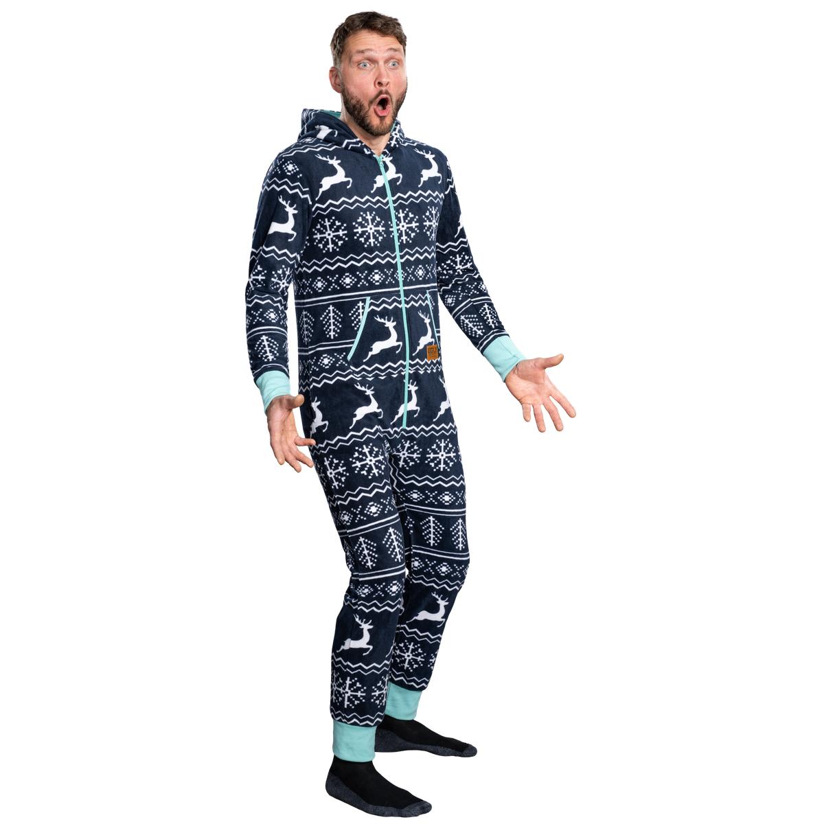 Fair Isle Christmas Jumpsuit JulesRoche Unisex Lounge Zip Up Julesroches