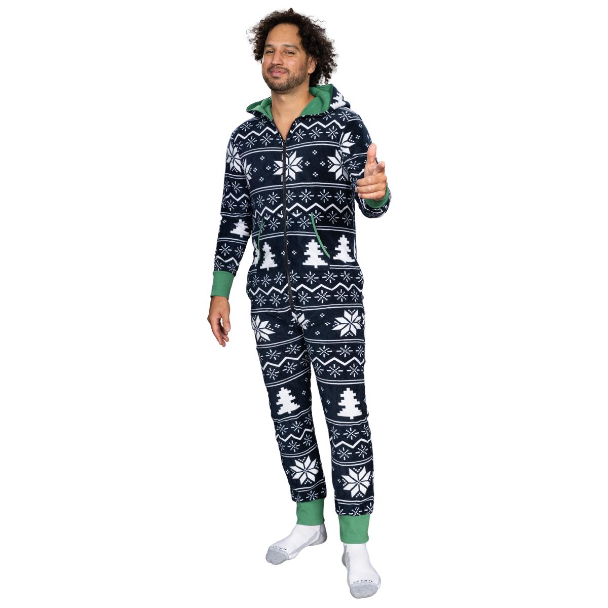 Fair Isle Christmas Jumpsuit JulesRoche Unisex Lounge Zip Up Julesroches