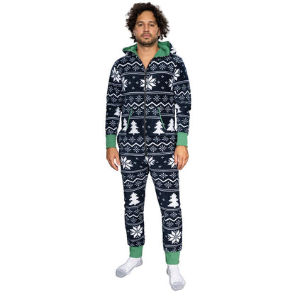 Fair Isle Christmas Jumpsuit JulesRoche Unisex Lounge Zip Up Julesroches