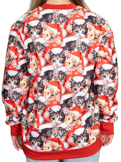 Funny Christmas Cat Sweatshirt JulesRoche All-Over Graphic Pullover Julesroches