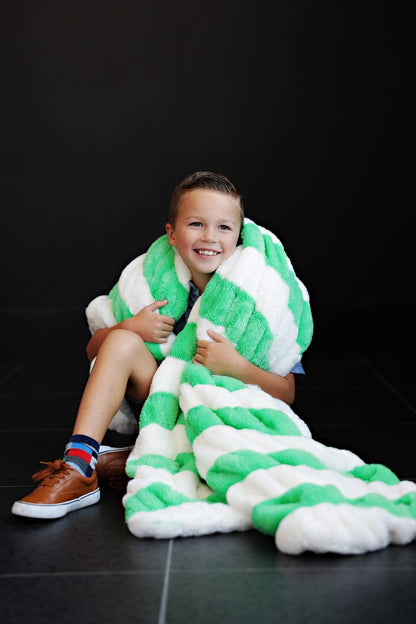 Cozy Blanket JulesRoche Green Apple Candy Shop Minky Travel