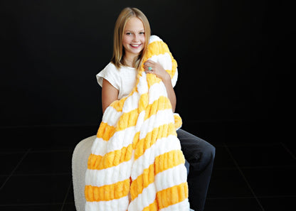 Travel Blanket JulesRoche Cozy Orange White Stripes