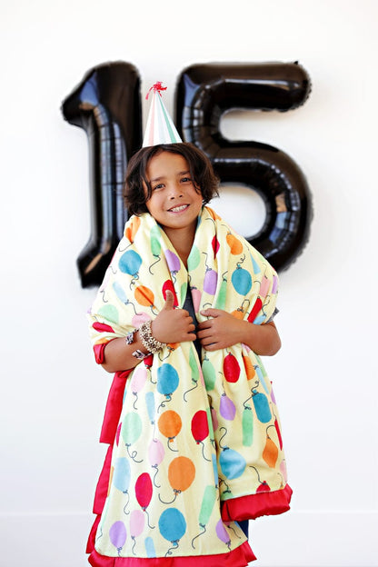 Birthday Balloon Blanket JulesRoche Silky Minky Mid-Weight