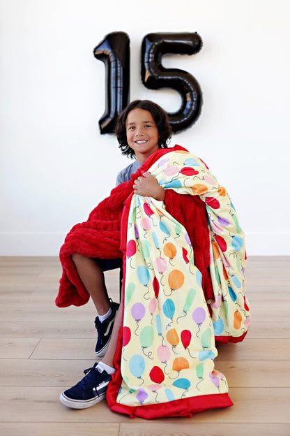 Birthday Balloon Blanket JulesRoche Silky Minky Mid-Weight