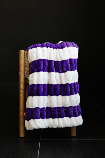 Cozy Blanket JulesRoche Playful Striped Design Hugs Grape