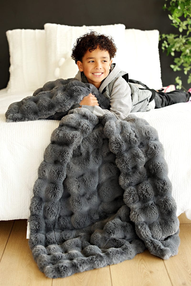 Gray Throw Blanket JulesRoche Ultra-Plush Warm Fleece Castlerock