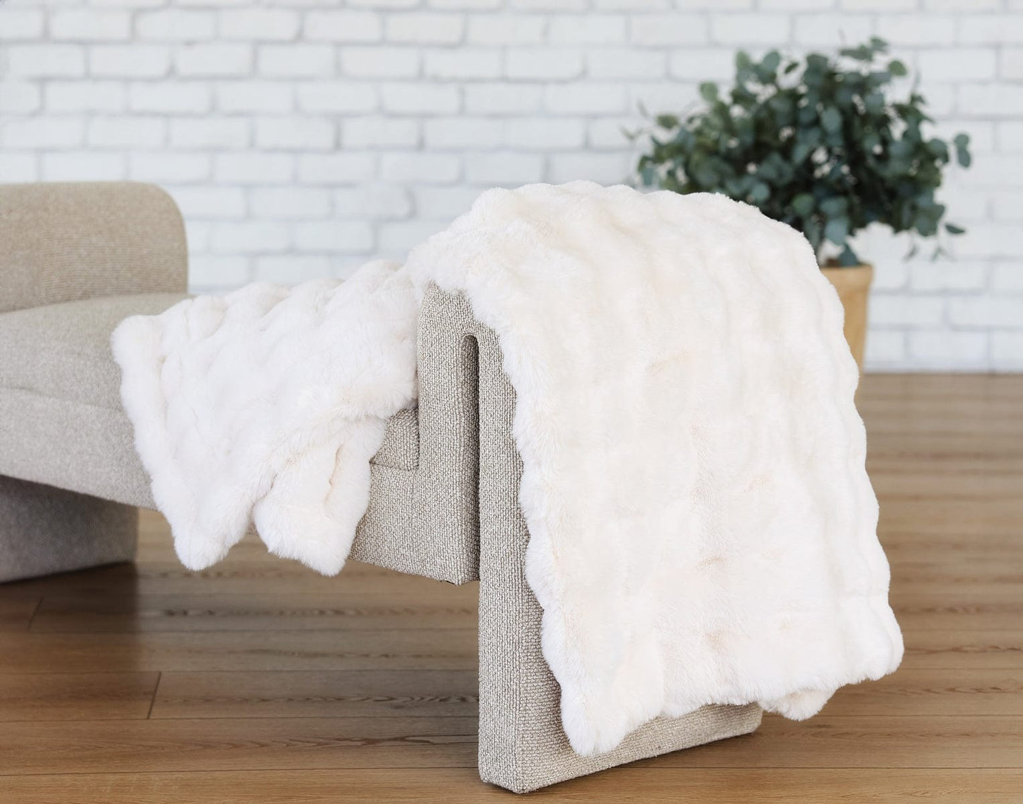 Ultra Cloud White Chocolate Blanket JulesRoche Soft Plush Luxury Throw