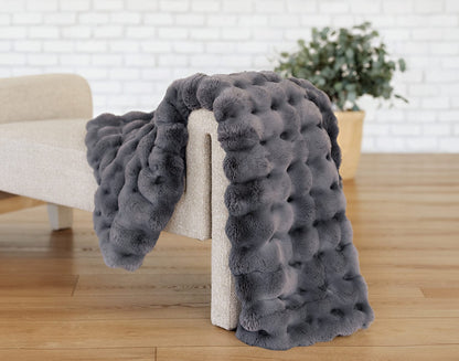 Gray Throw Blanket JulesRoche Ultra-Plush Warm Fleece Castlerock