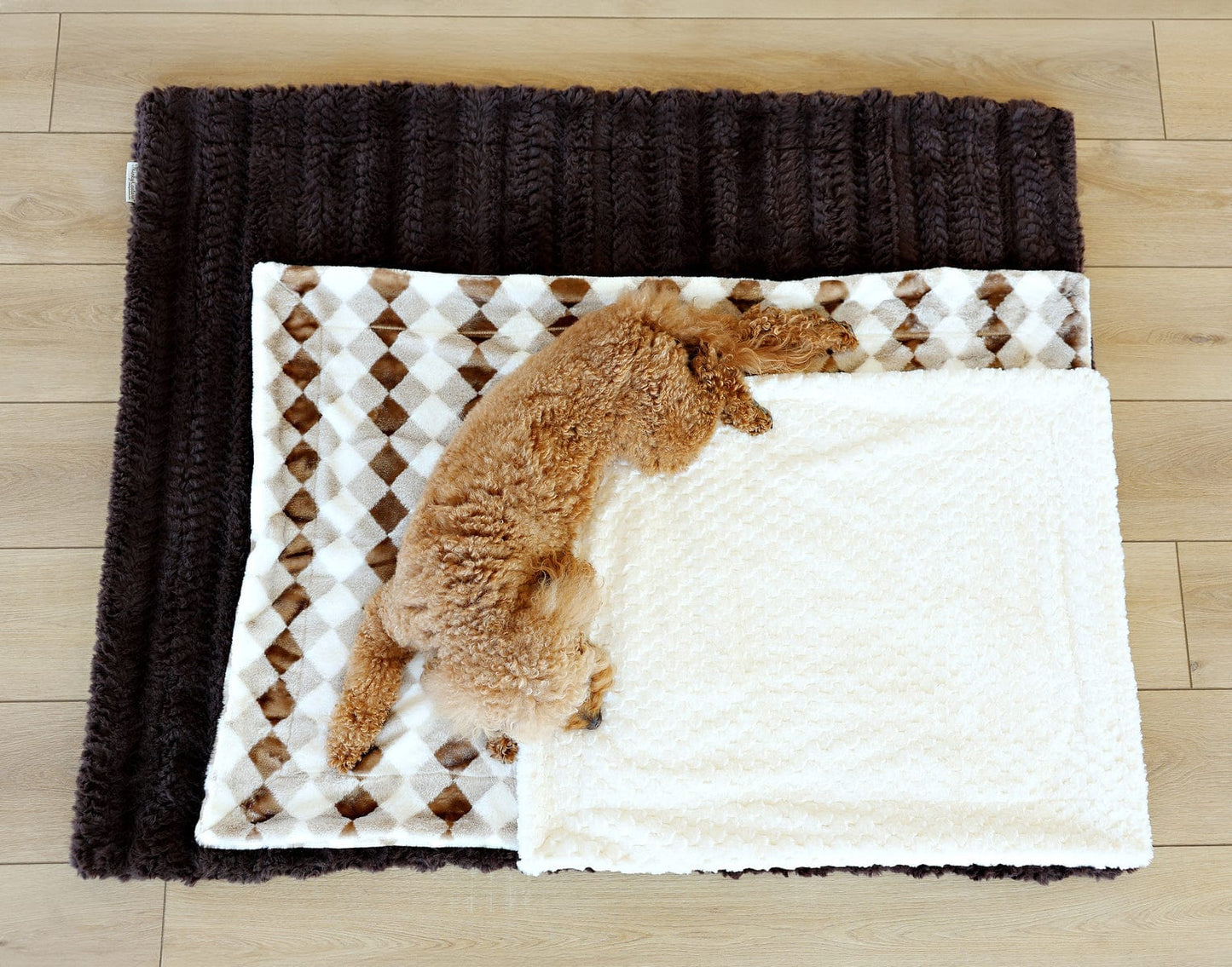 Luxurious Cream Honeycomb Pet Blanket JulesRoche