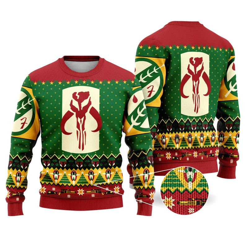 Graphic Ugly Sweater JulesRoche All-Over Print Cotton Pullover Julesroches