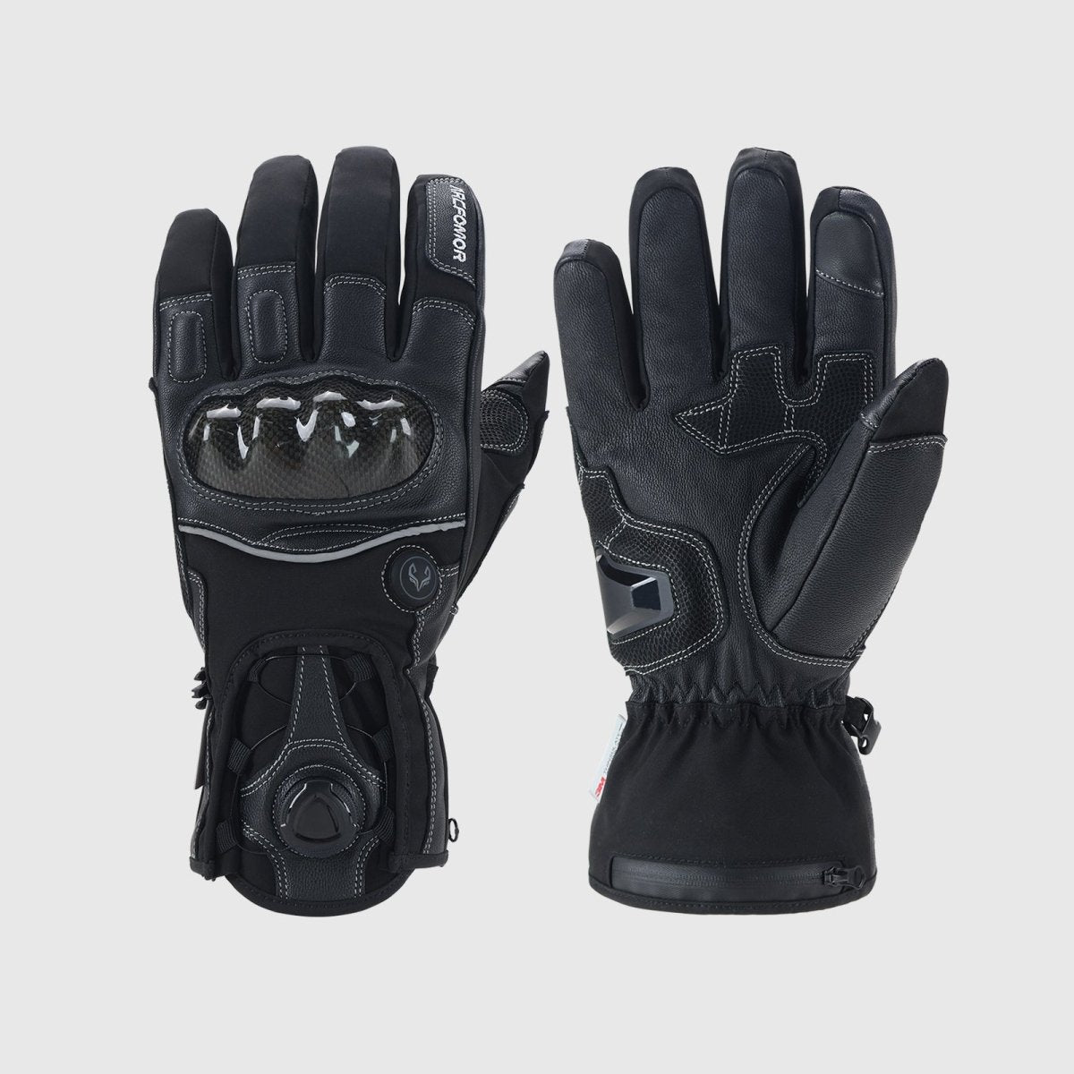 Heated Gloves - Knob Closure for Reliable Warmth in Cold Weather Julesroches