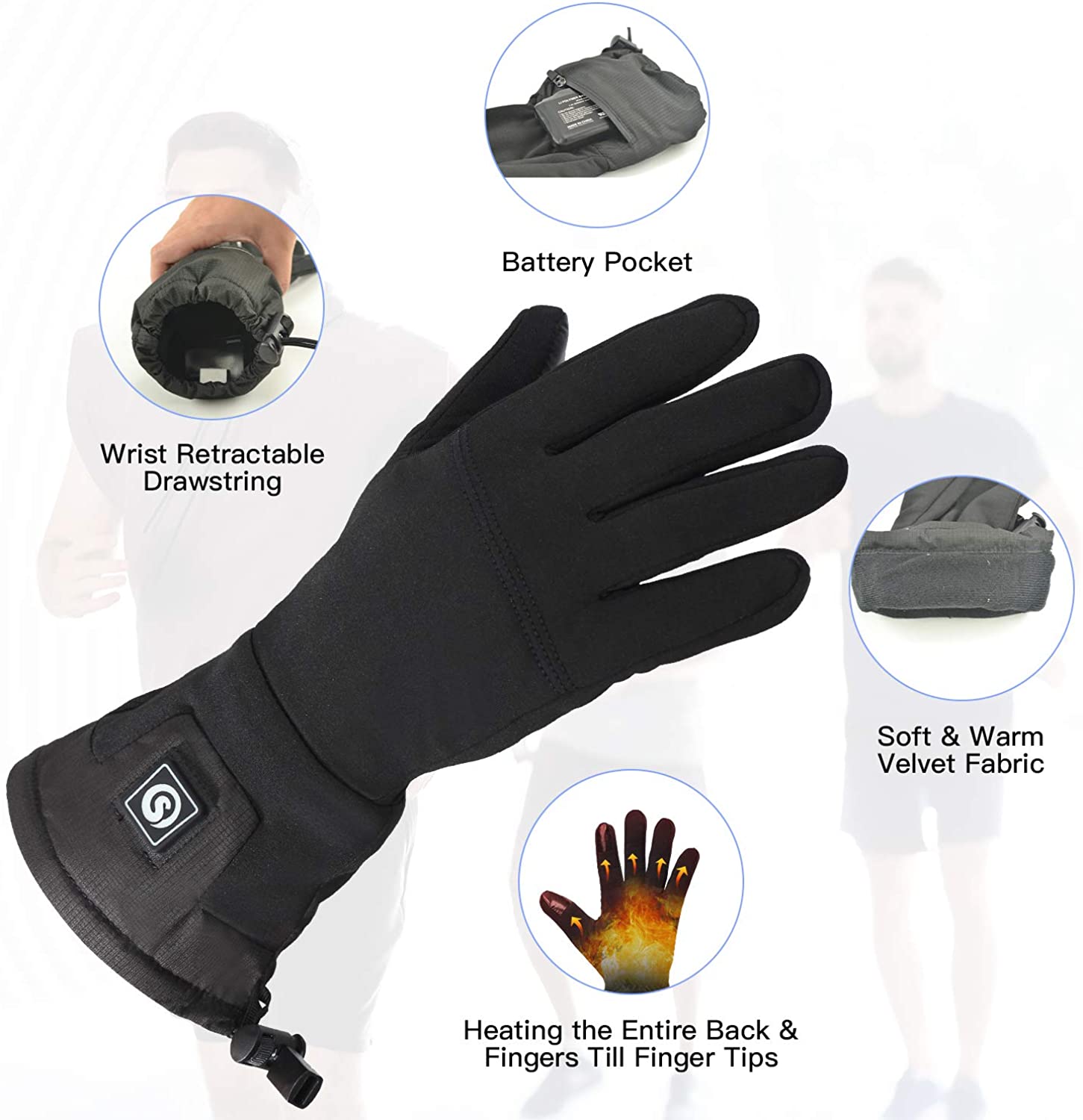 Heated Gloves - Lycra & Neoprene Material for Cold Weather Julesroches