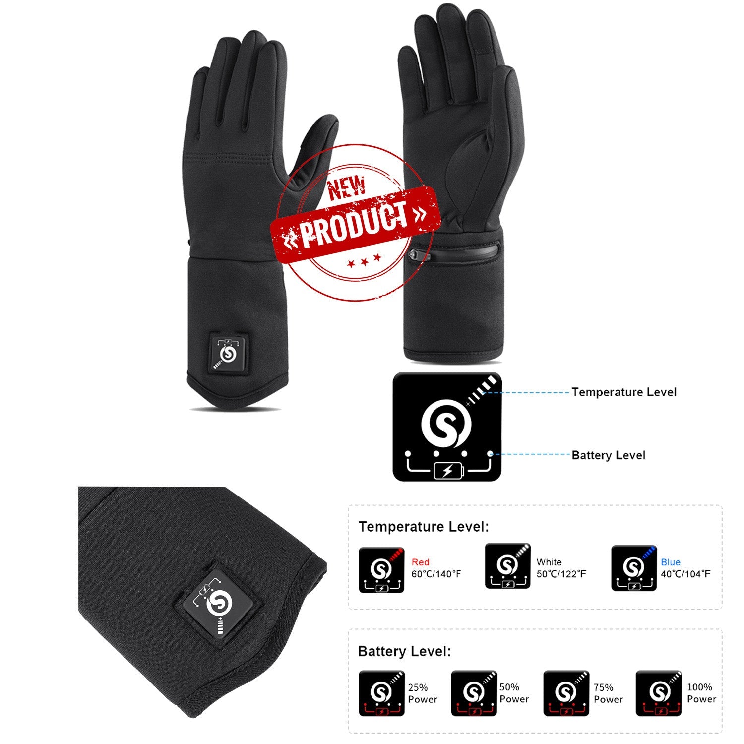 Heated Gloves - Touch Screen & Thermal Design for Winter Sports Julesroches